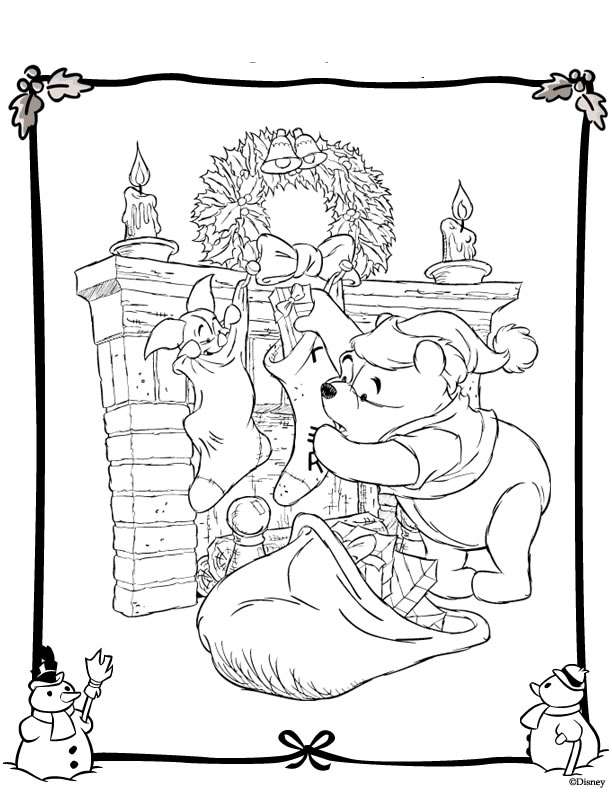 coloriage noel disney de winnie